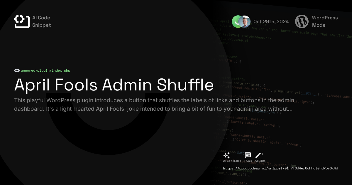 April Fools Admin Shuffle